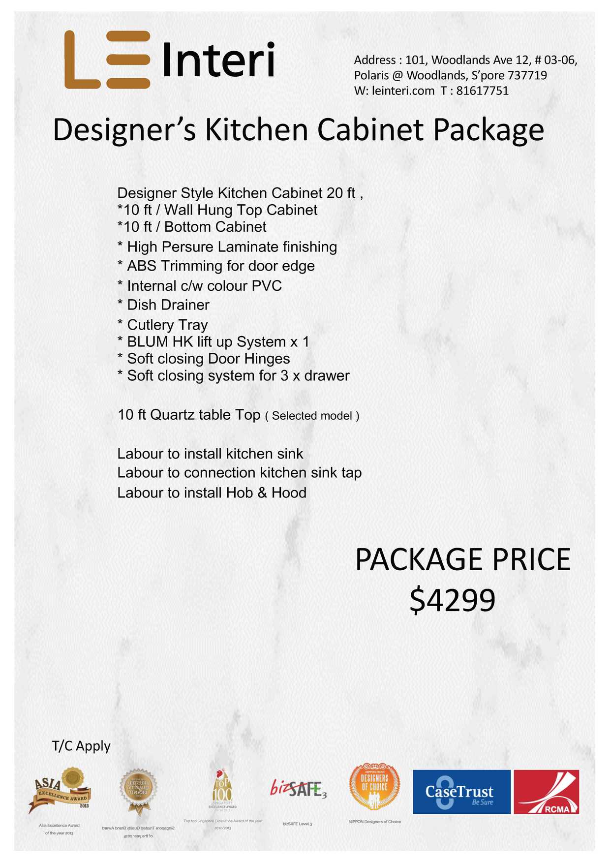 kitchen renovation package for new BTO without any kitchen cabinets