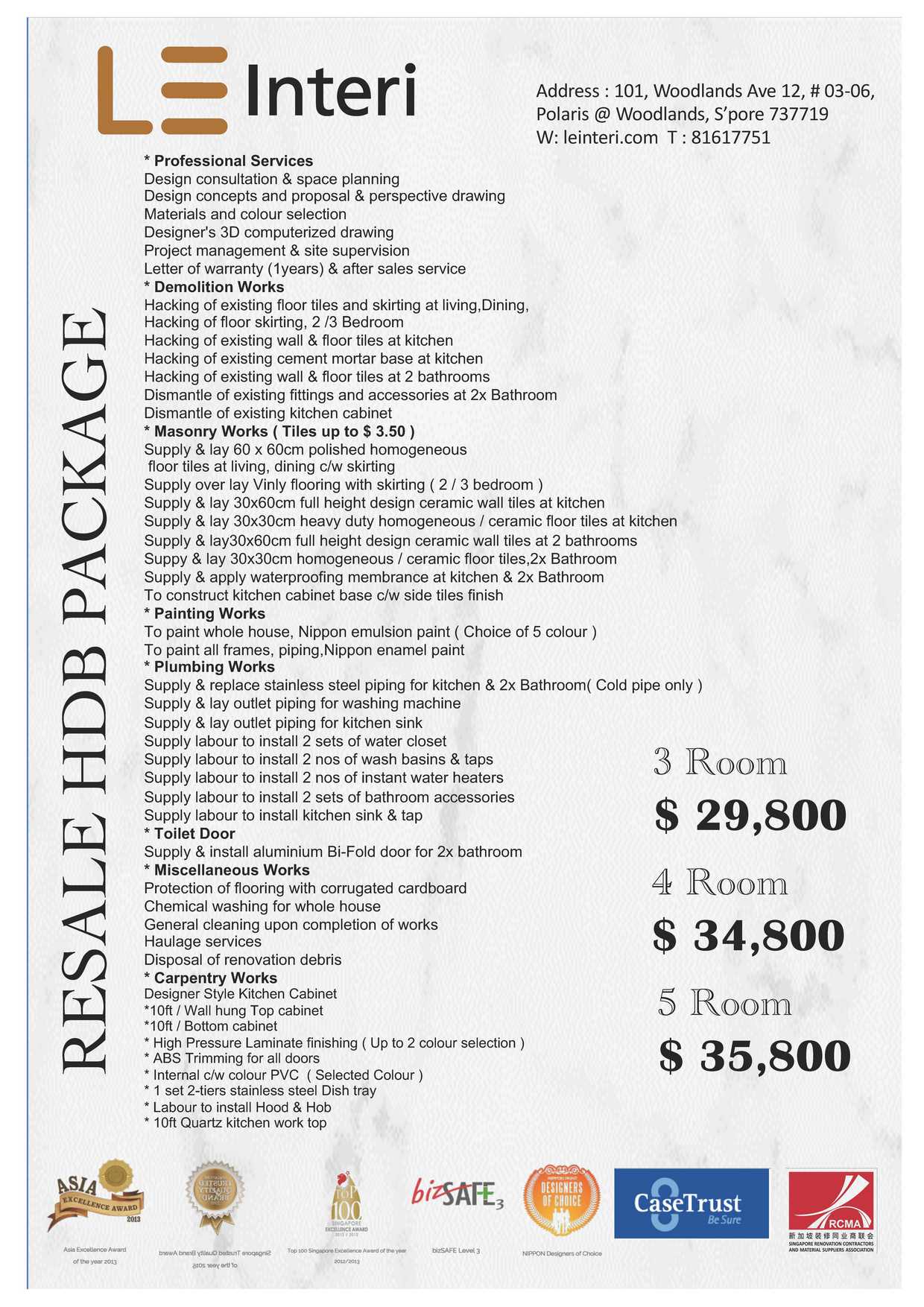 resales renovation package for hdb